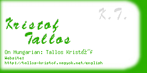 kristof tallos business card